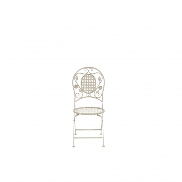 Zestaw 4 krzeseł ogrodowych metalowy złamana biel BIVIO