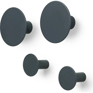 Zestaw 4 wieszaków łazienkowych ściennych GunMetal Blomus