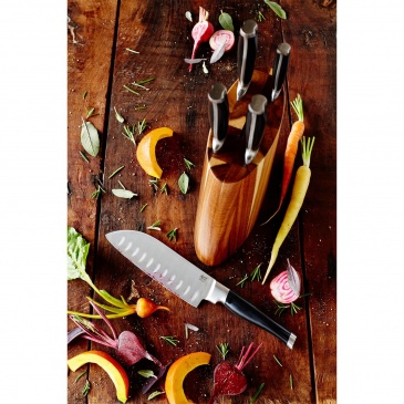 Zestaw 5 noży w akacjowym bloku - Jamie Oliver
