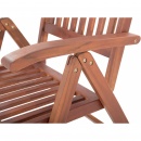 Zestaw 6 krzeseł ogrodowych drewnianych z szarobeżowymi poduszkami TOSCANA