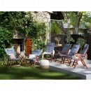 Zestaw 6 poduszek na krzesła ogrodowe niebieski TOSCANA