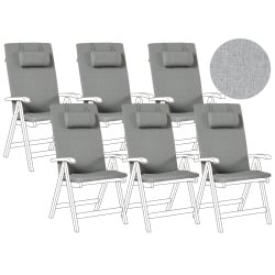 Zestaw 6 poduszek ogrodowych JAVA/AMANTEA PREMIUM 50 x 70 cm Szary melanż