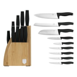 Zestaw 9 noży w stojaku bambusowym BerlingerHaus Matte Black BH-2979