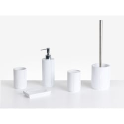 Zestaw akcesoriów łazienkowych 5 elementów HUALLAGA Biały Zestaw akcesoriów łazienkowych 5 elementów HUALLAGA Biały