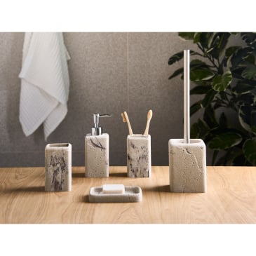 Zestaw akcesoriów łazienkowych 5 elementów VILCANOTA Beżowy marmur