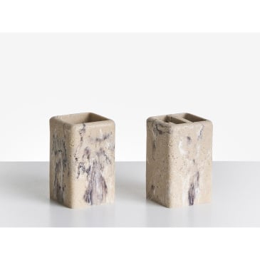 Zestaw akcesoriów łazienkowych 5 elementów VILCANOTA Beżowy marmur