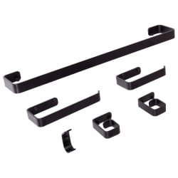 Zestaw akcesoriów toaletowych 6 elementów ZORRITOS Z uchwytami i haczykami na ręczniki Metal Czarny