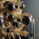 Zestaw bombek na choinkę bombki nietłukące choinkowe świąteczne czarne komplet 16 sztuk 5 cm