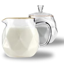 Zestaw Cukierniczka 300 ml i mlecznik 300 ml ze złotym rantem Geo Gold 32132