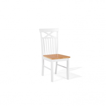 Zestaw do jadalni 2 krzesła biało-brązowe Uberto
