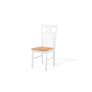 Zestaw do jadalni 2 krzesła biało-brązowe Uberto