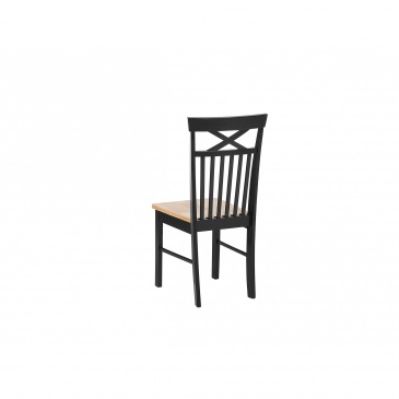 Zestaw do jadalni stół i 4 krzesła drewniany jasne drewno z czarnym HOUSTON