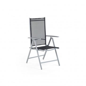 Zestaw do ogrodu 6 krzeseł czarne aluminiowe regulowane Bassedas BLmeble