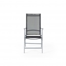 Zestaw do ogrodu 6 krzeseł czarne aluminiowe regulowane Bassedas BLmeble
