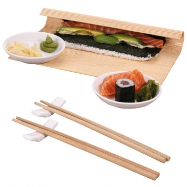 Zestaw do serwowania sushi przekąsek przystawek biały 7 elementów