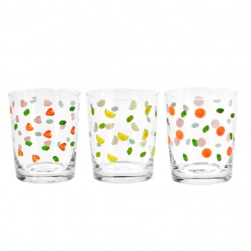 zestaw kolorowych szklanek na wodę i soki