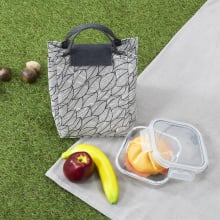 Zestaw lunch box i torba termiczna szare