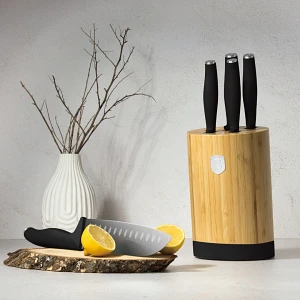 Zestaw noży w bambusowym stojaku 5 el. BerlingerHaus Matte Black BH-2753 Zestaw noży w bambusowym stojaku 5 el. BerlingerHaus Matte Black BH-2753
