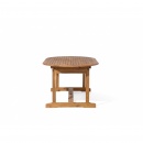 Zestaw ogrodowy drewniany stół z parasolem i 8 krzeseł z poduszkami szarymi MAUI
