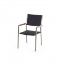 Zestaw ogrodowy mahoniowy blat 180 cm 6-osobowy rattanowe krzesła Efraim BLmeble