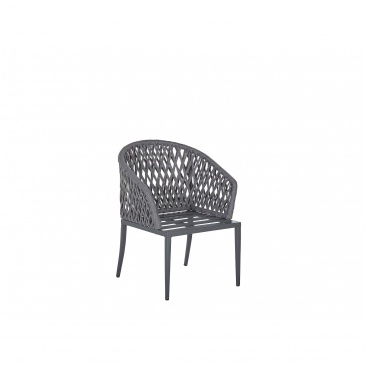 Zestaw ogrodowy metalowy stół i 4 krzesła szary LIPARI