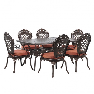 Zestaw ogrodowy stół i 6 krzeseł brązowy LIZZANO