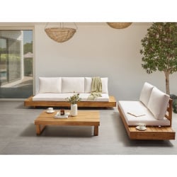 Zestaw ogrodowy ze stolikiem dla 5 osób MARETTIMO Certyfikowane drewno akacjowe Brązowy