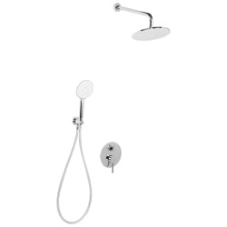 Zestaw prysznicowy podtynkowy z deszczownicą PUELO Srebrny