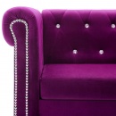 Zestaw sof w stylu Chesterfield, 2 szt., aksamit, fioletowe