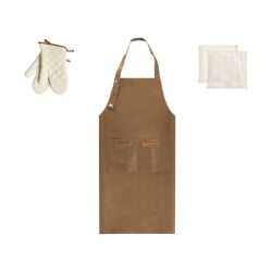 Zestaw tekstyliów kuchennych DAUCUS Brązowy