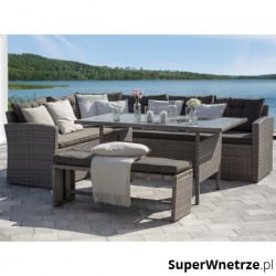 Zestaw wypoczynkowy rattanowy szary Maggio BLmeble