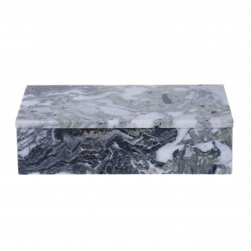 Zielone pudełko z pokrywą Marble Mint Grey 30x15x7cm